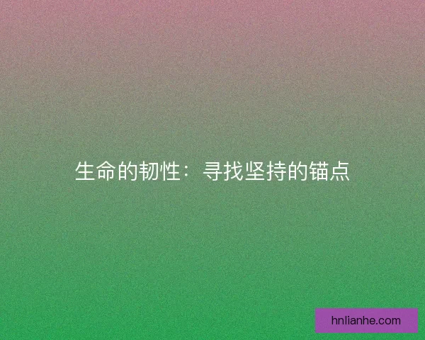 生命的韧性：寻找坚持的锚点