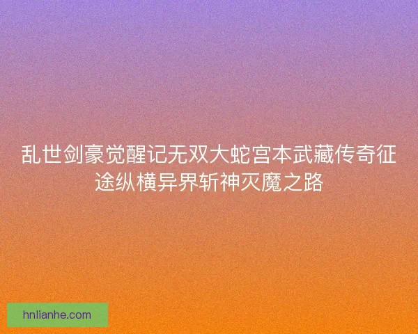 乱世剑豪觉醒记无双大蛇宫本武藏传奇征途纵横异界斩神灭魔之路